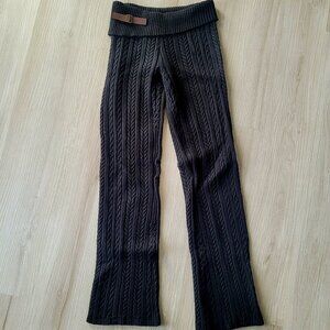 Frankies Bikinis Cable knit foldover black pants size M